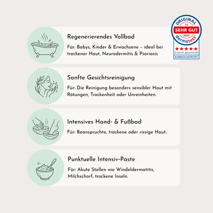 Kräutermichel 3-Zutaten-Pflege: Anwendbar als Bad, Sanfte Gesichtsreinigung, intensives Handbad und Fußbad, punktuelle Intensiv-Paste.